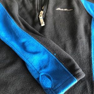 Eddie Bauer half zip fleece sweatshirt - blue and navy